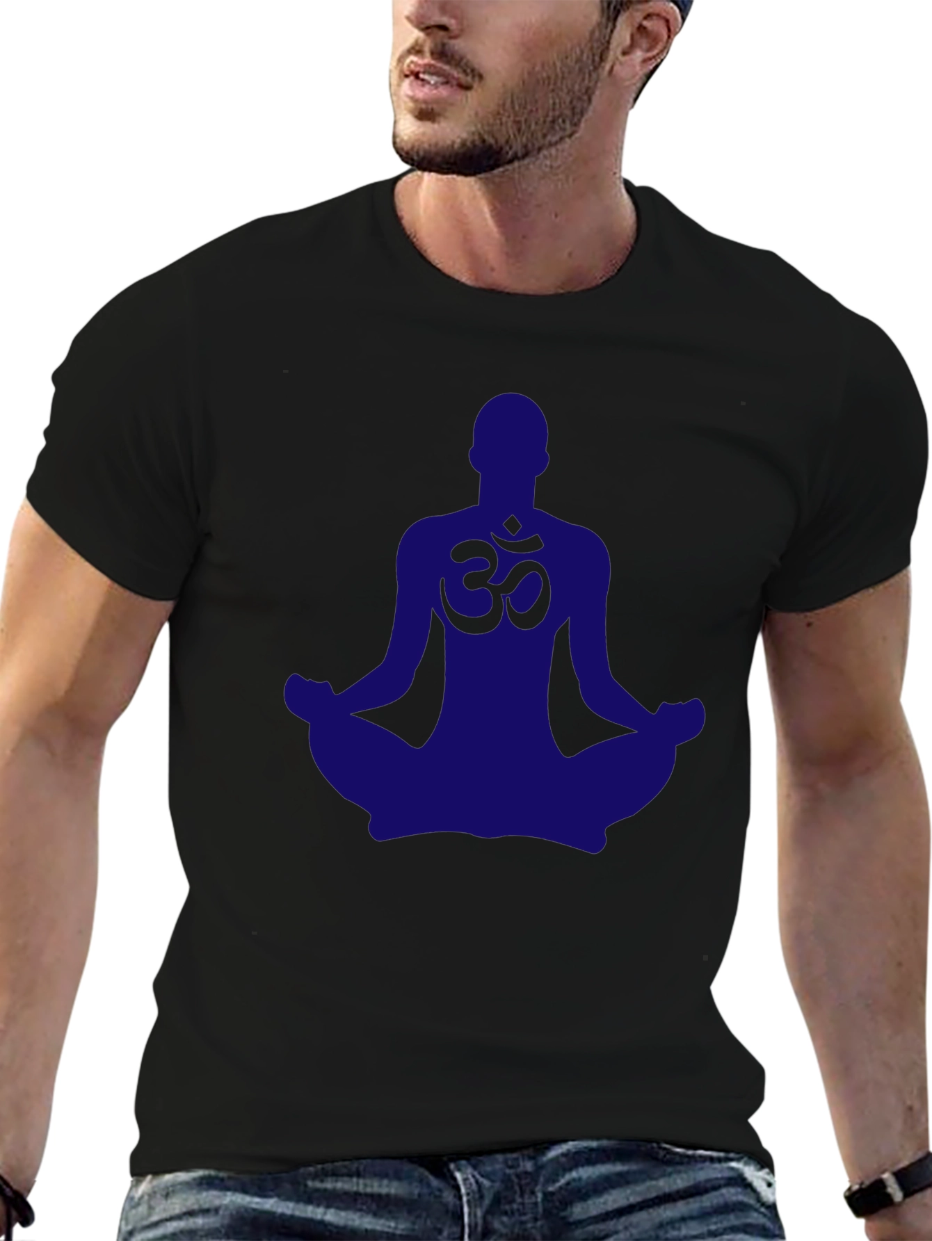 Meditating Yoga Om Symbol Graphic Tee
