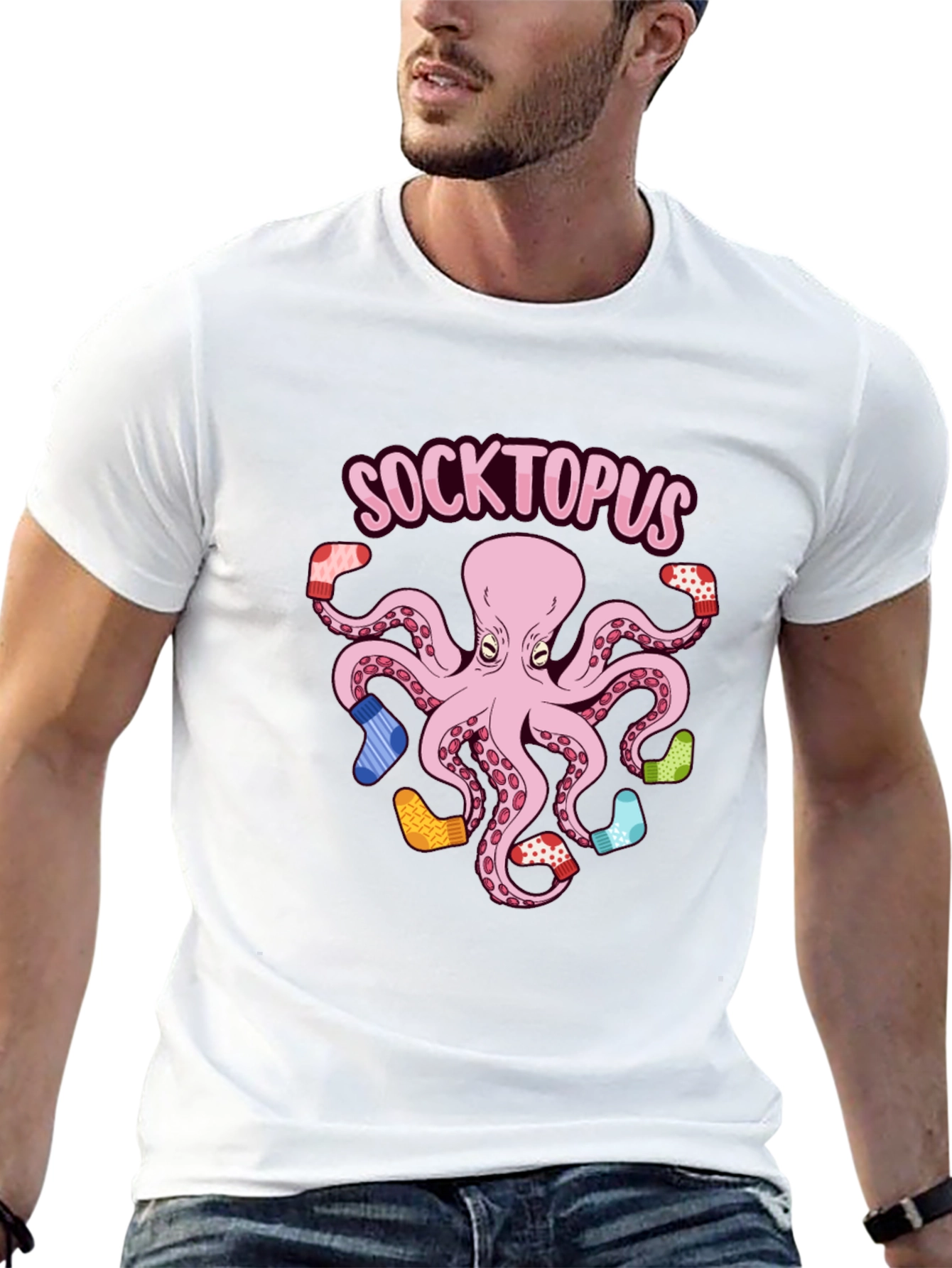 Socktopus Graphic T-Shirt - Funny Octopus Tee