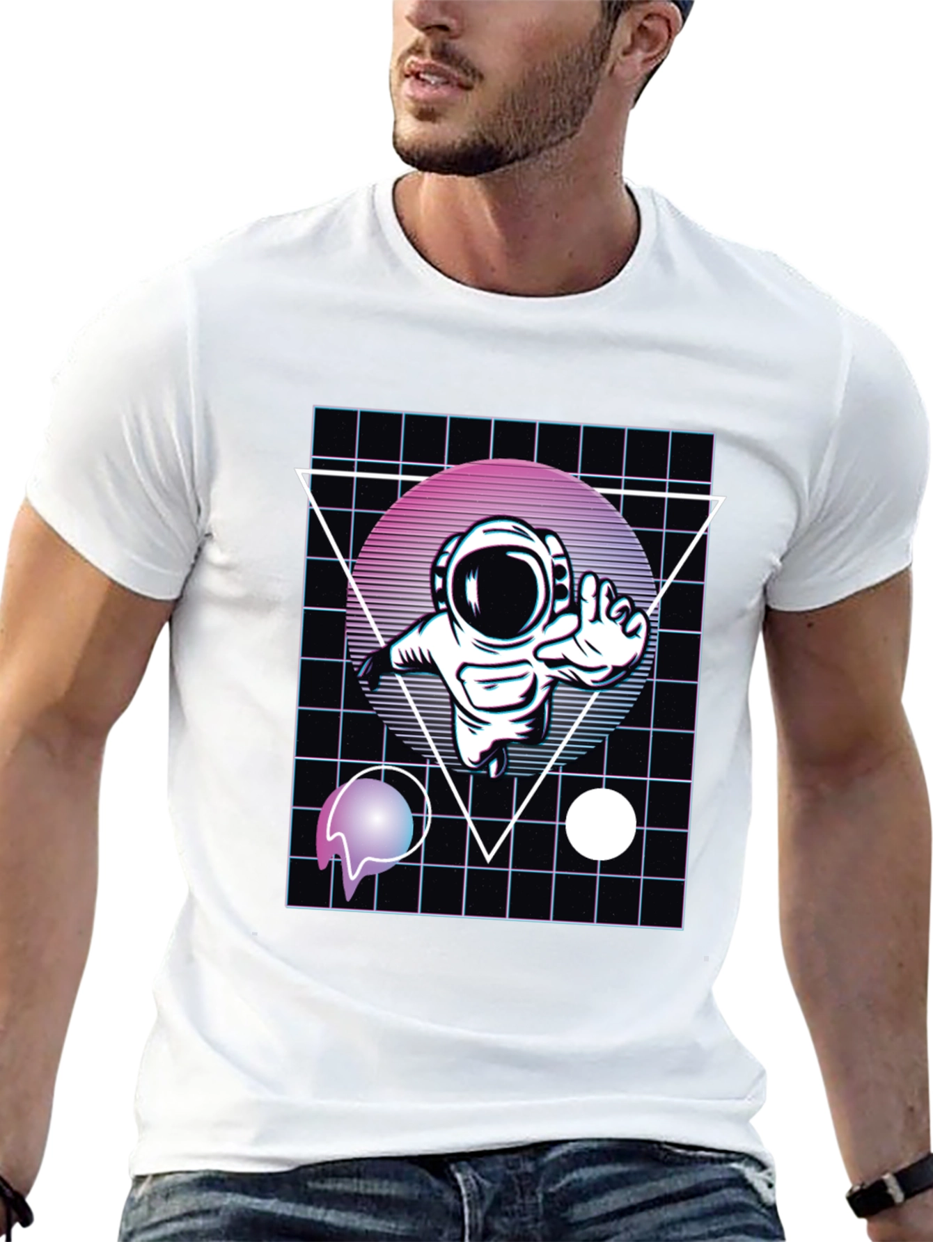 Retro Astronaut Graphic Tee - Cool Space Design