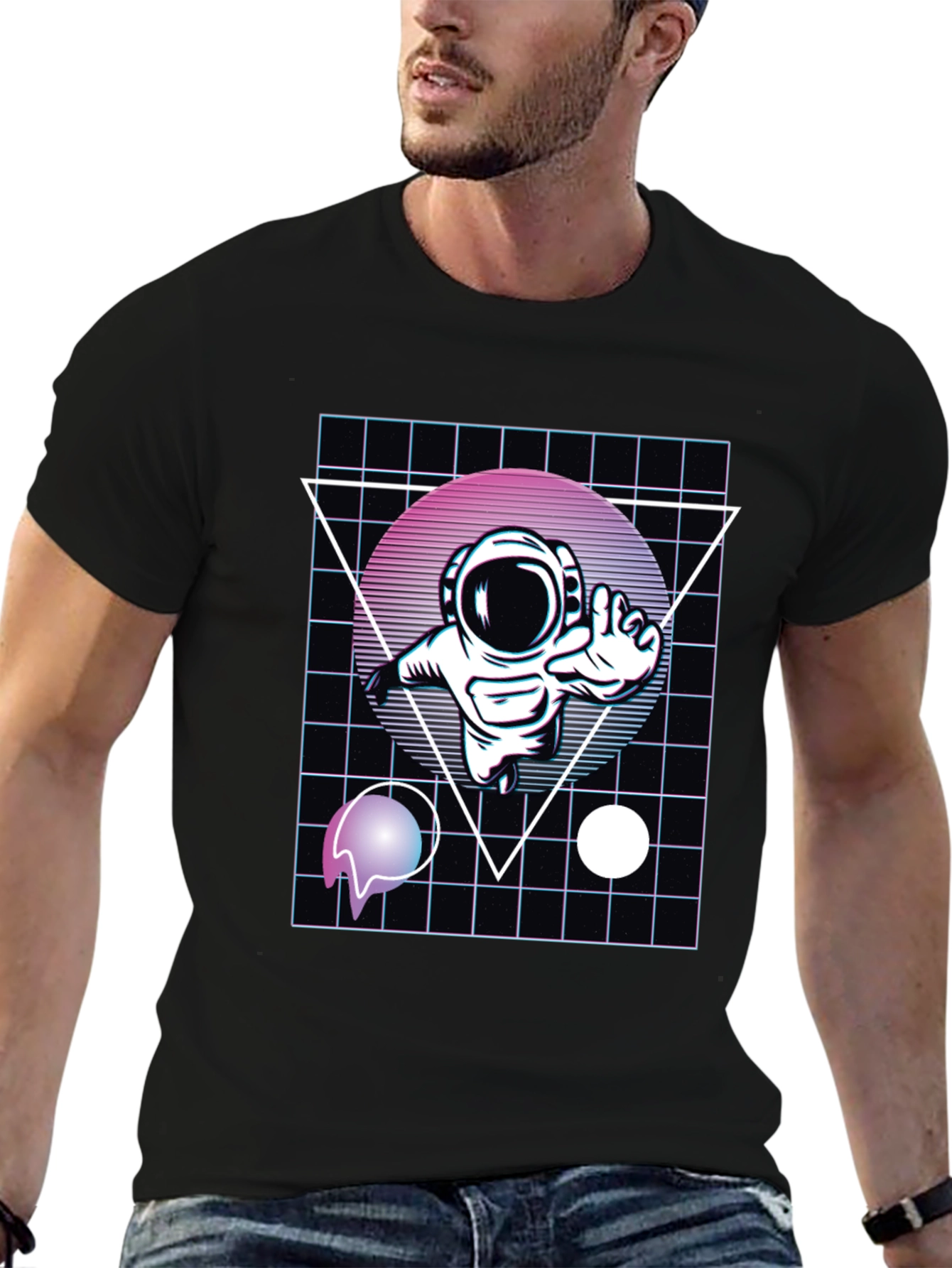 Retro Astronaut Graphic Tee - Cool Space Design