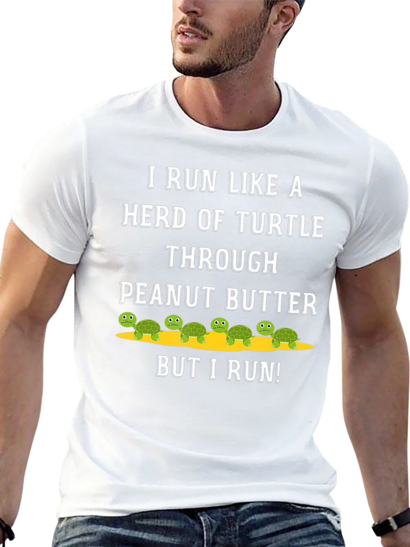 Funny Turtle Run T-Shirt - Peanut Butter Herd Tee