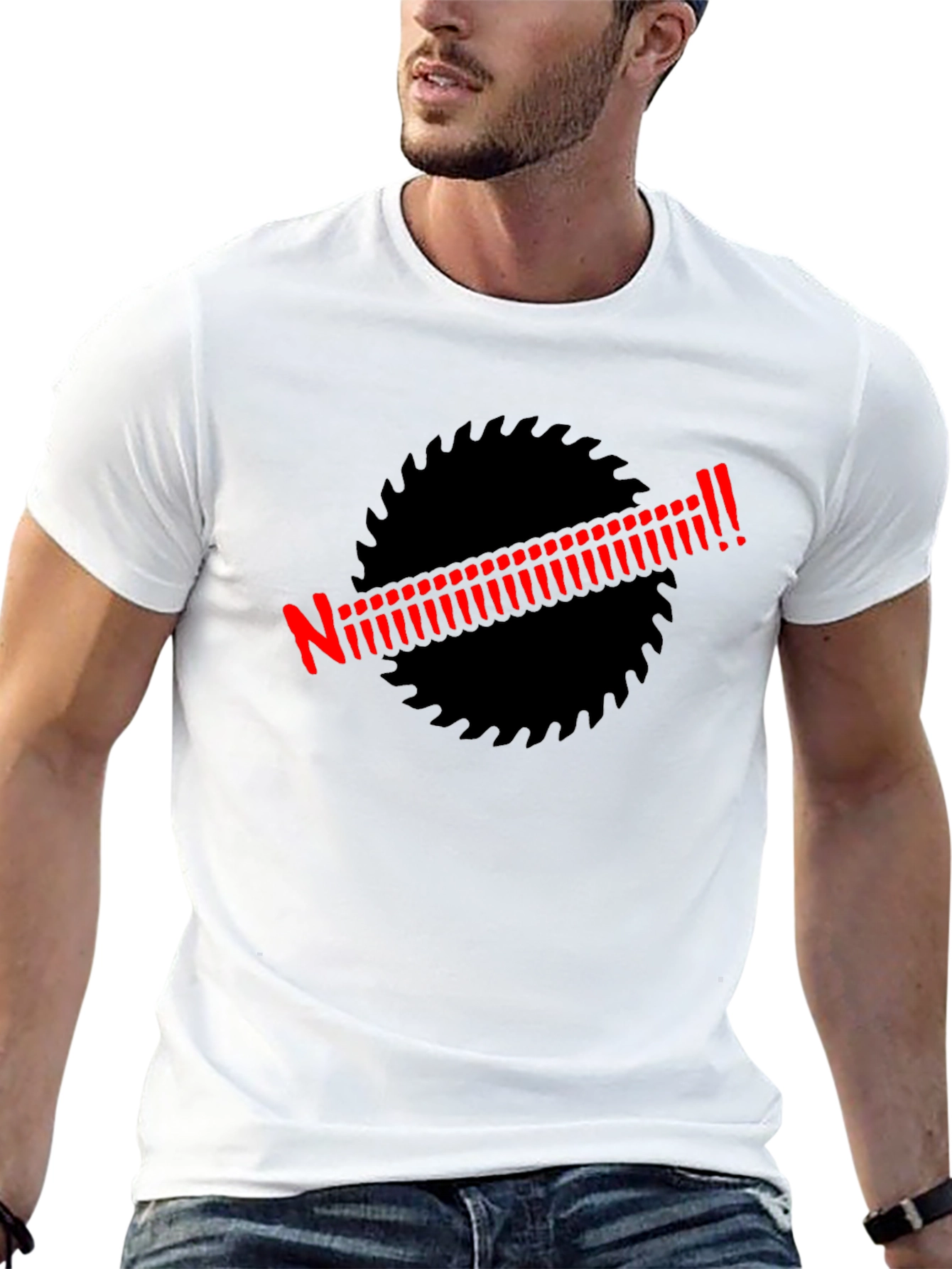 Edgy Graphic Tee: Saw Blade Design