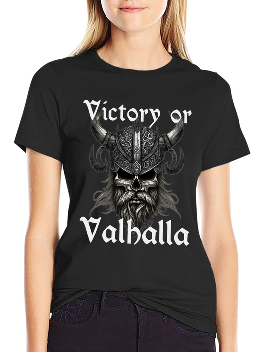 Victory or Valhalla Viking Skull T-Shirt