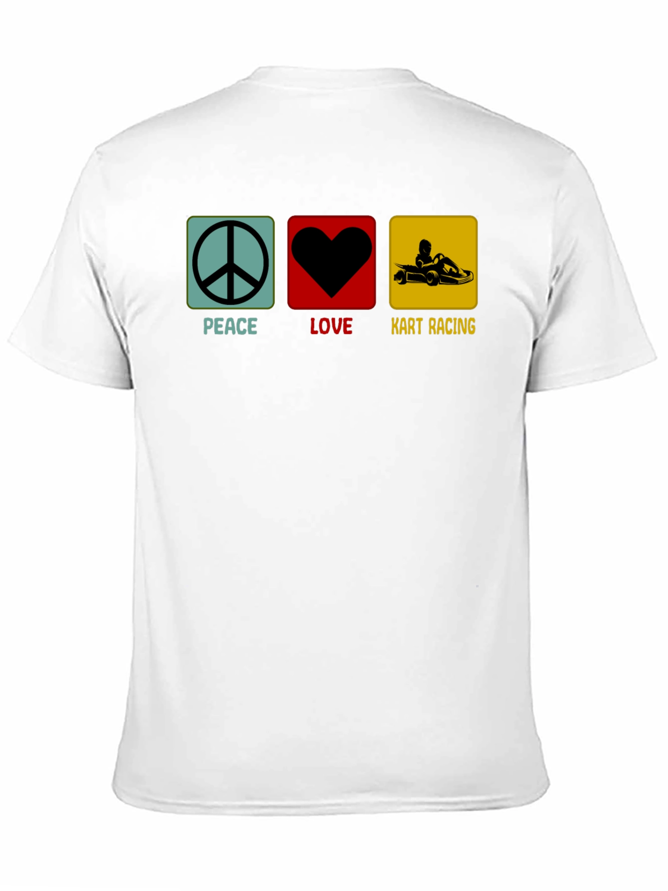 Peace Love Kart Racing Black T-Shirt