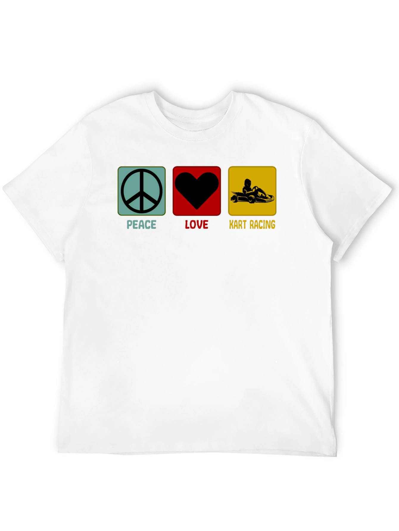 Peace Love Kart Racing Black T-Shirt