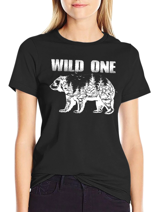 Wild One Bear Graphic Tee - Nature Inspired Design