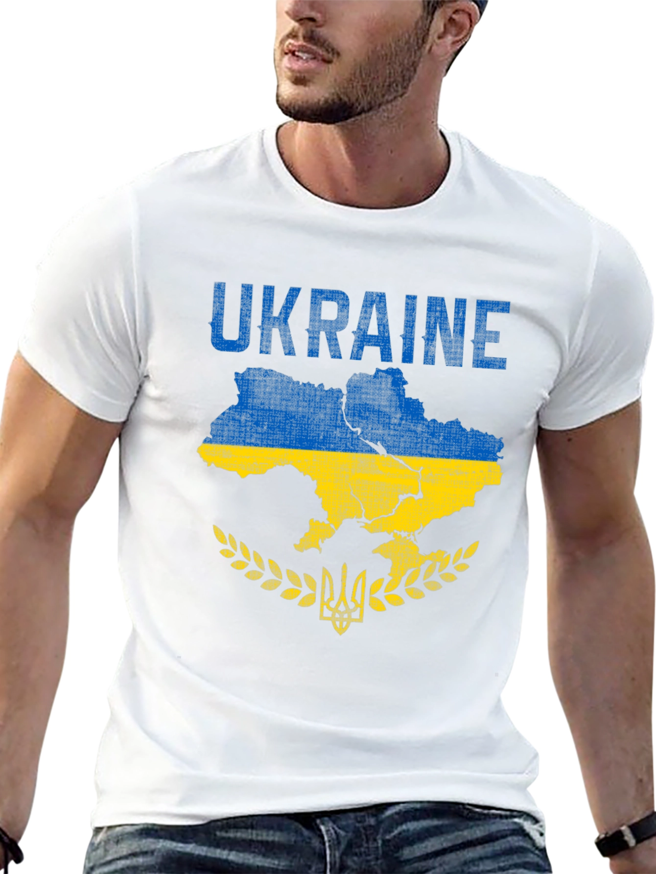 Ukraine Flag Map T-Shirt Patriotic Design