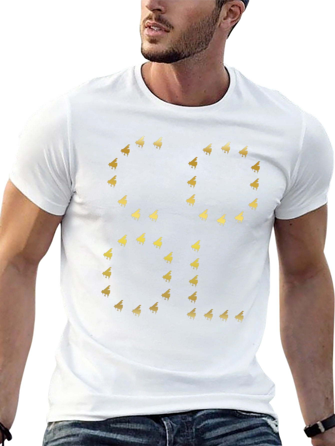 Cool Piano Graphic Tee - Black Cotton T-Shirt