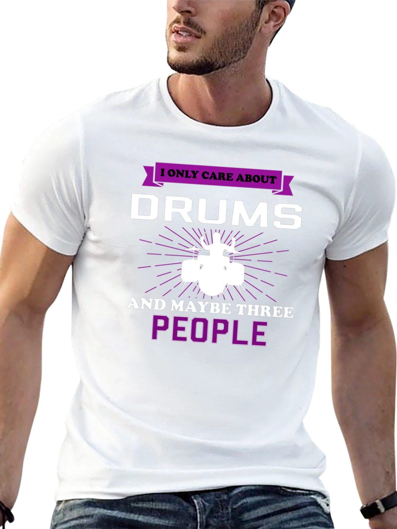 Drummers Tee: I Only Care About Drums Graphic T-Shirt