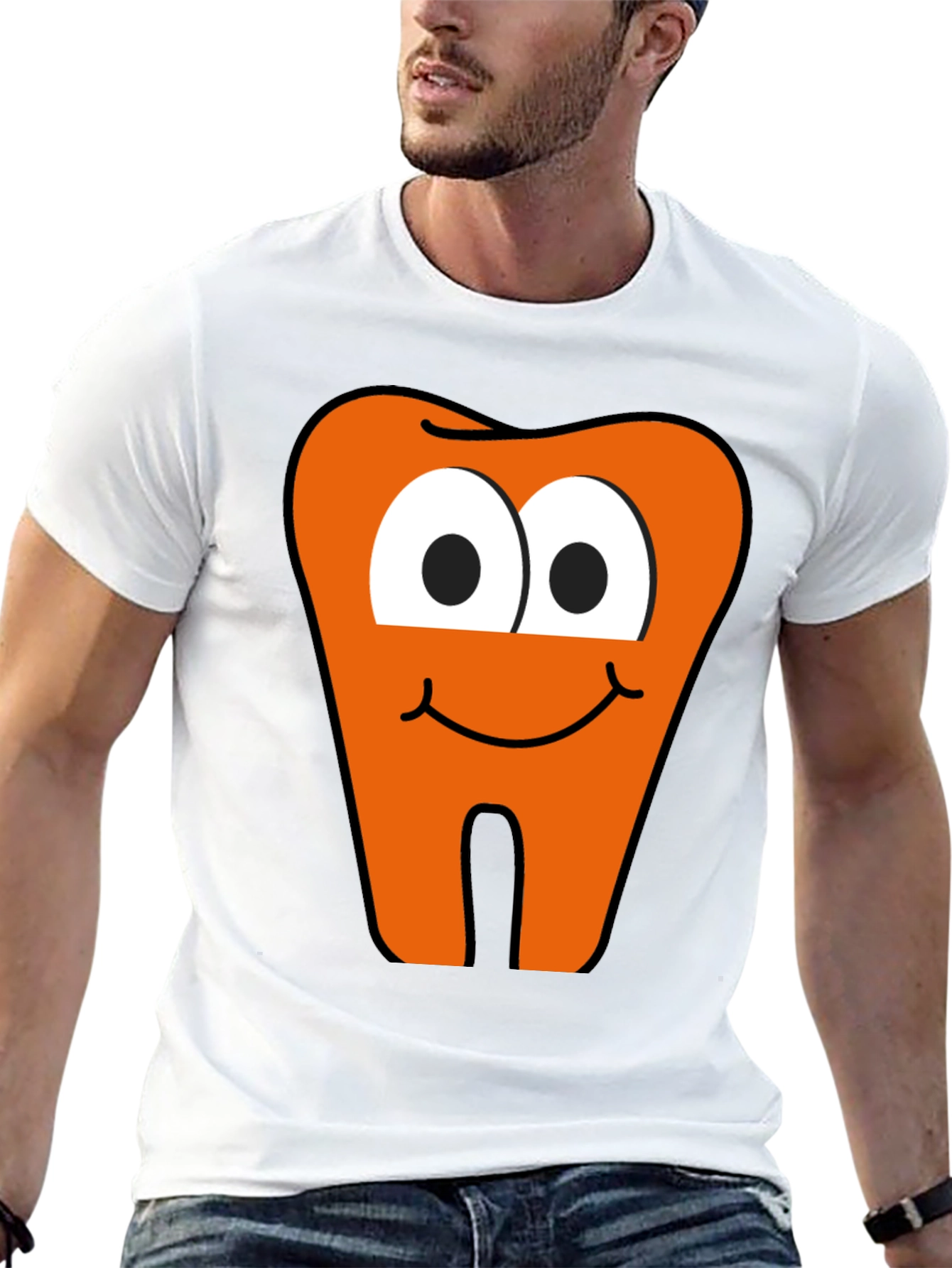 Funny Tooth Graphic Tee - Black Cotton T-Shirt