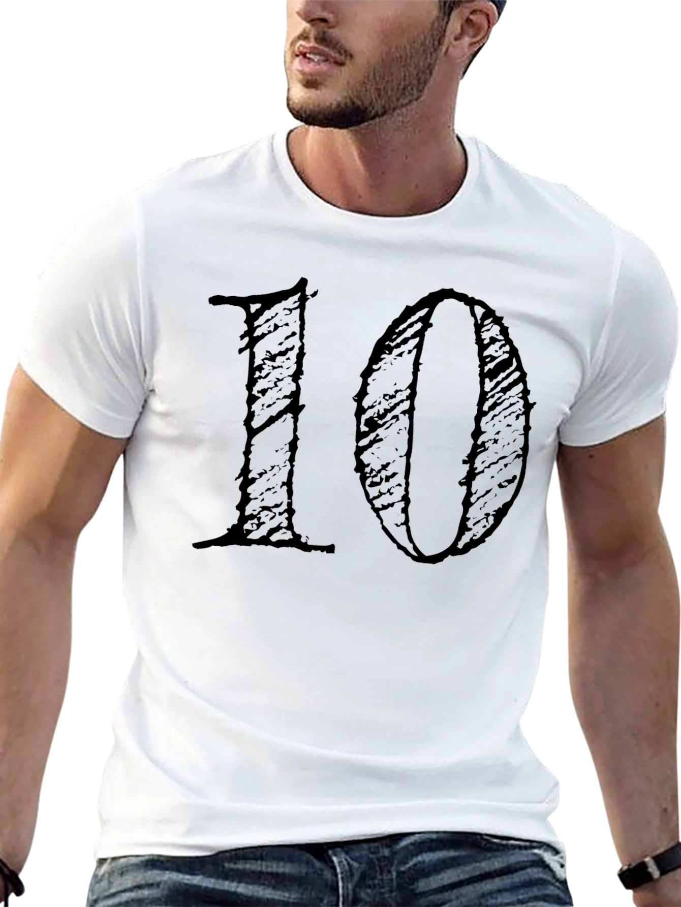 Bold Number 10 Graphic Tee - Unisex Casual Top