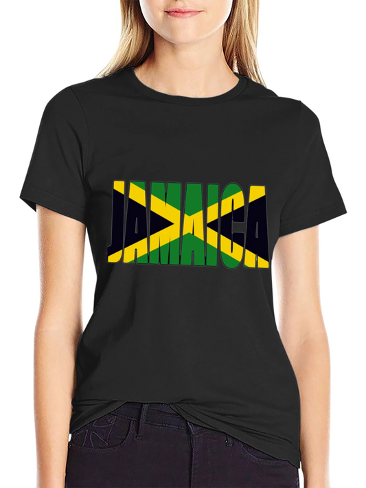 Jamaica Flag T-Shirt - Black Crew Neck Tee