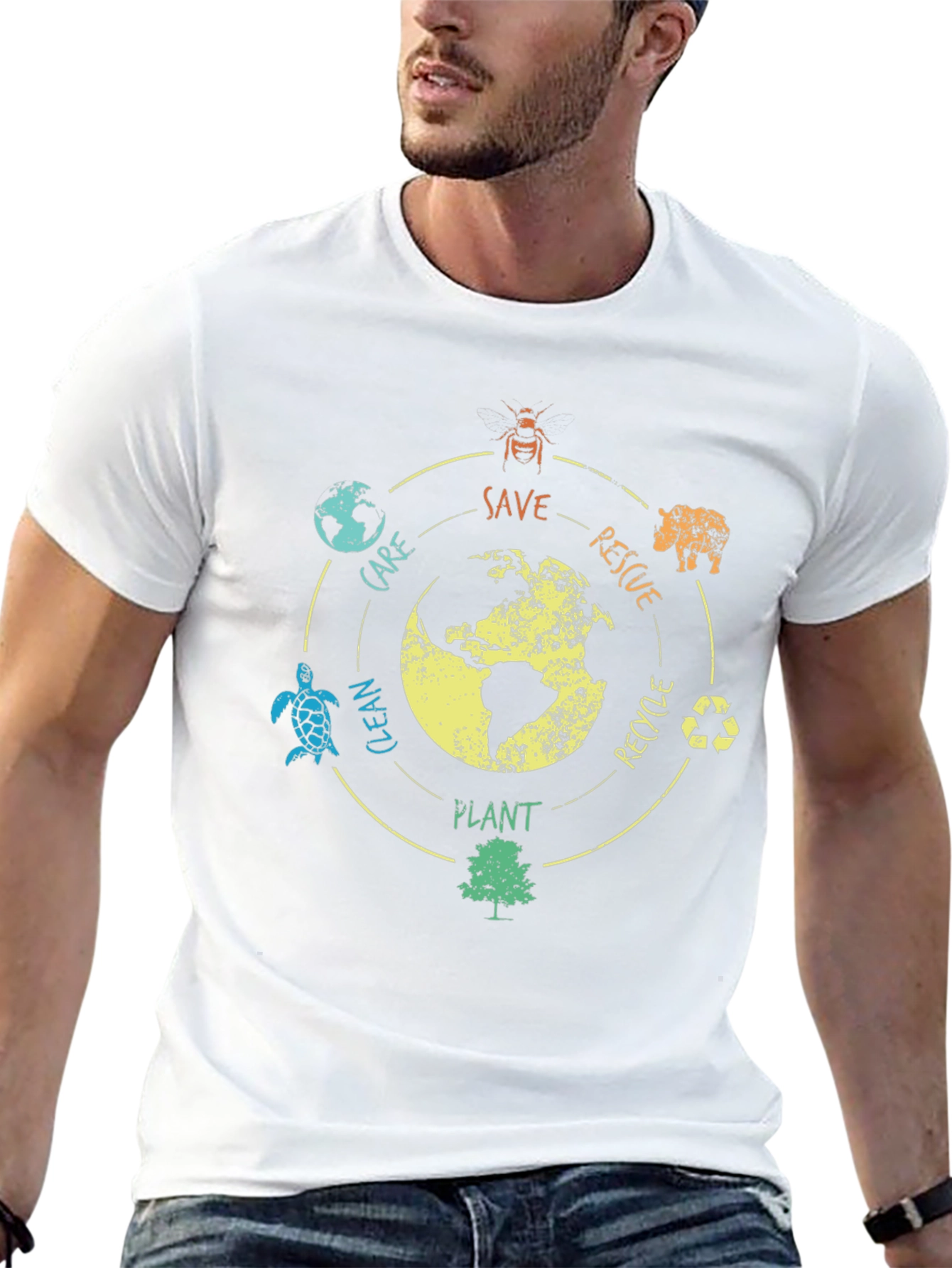 Eco-Friendly Save the Planet Graphic T-Shirt