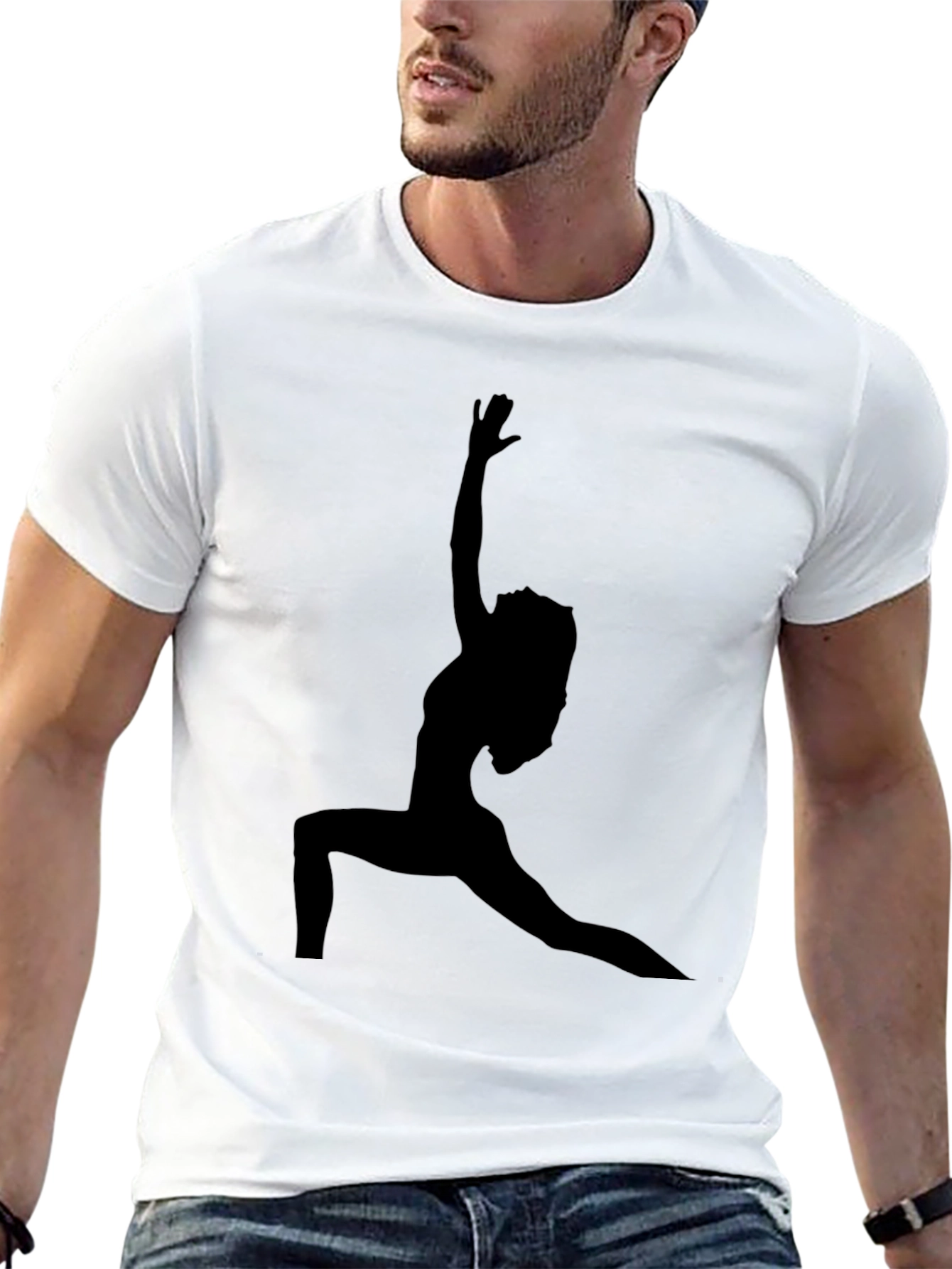 Yoga Silhouette Graphic Black T-Shirt