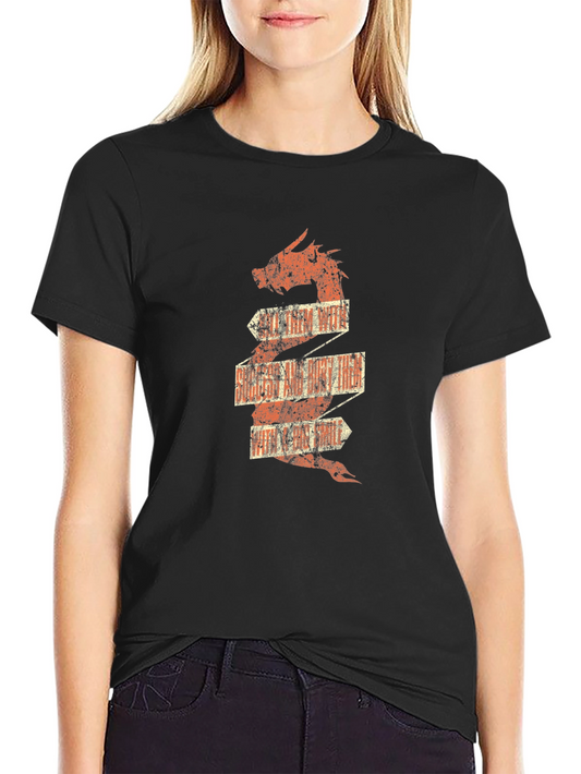 Dragon Scroll Graphic T-Shirt - Vintage Style