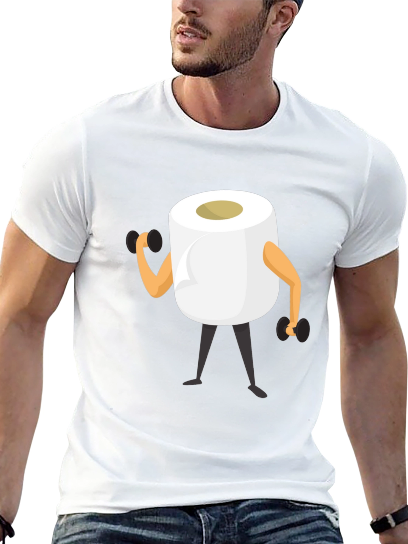 Funny Toilet Paper Roll Workout Graphic T-Shirt