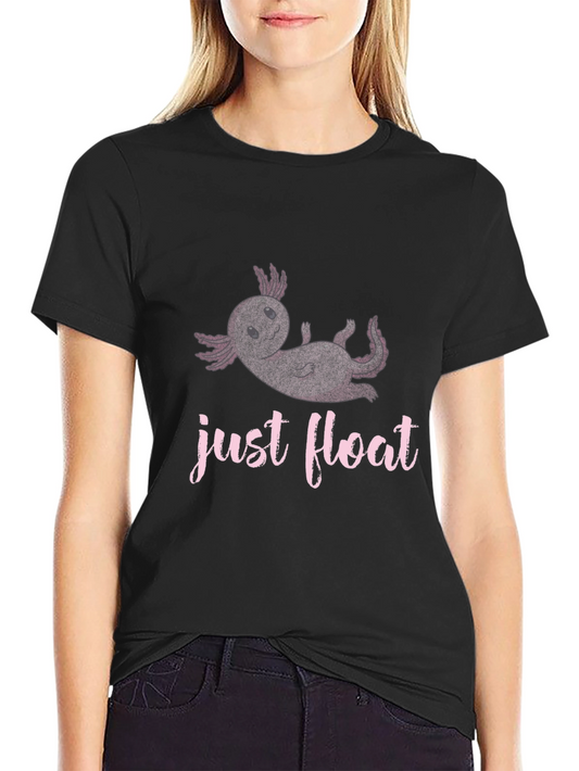 Just Float Axolotl Black T-Shirt