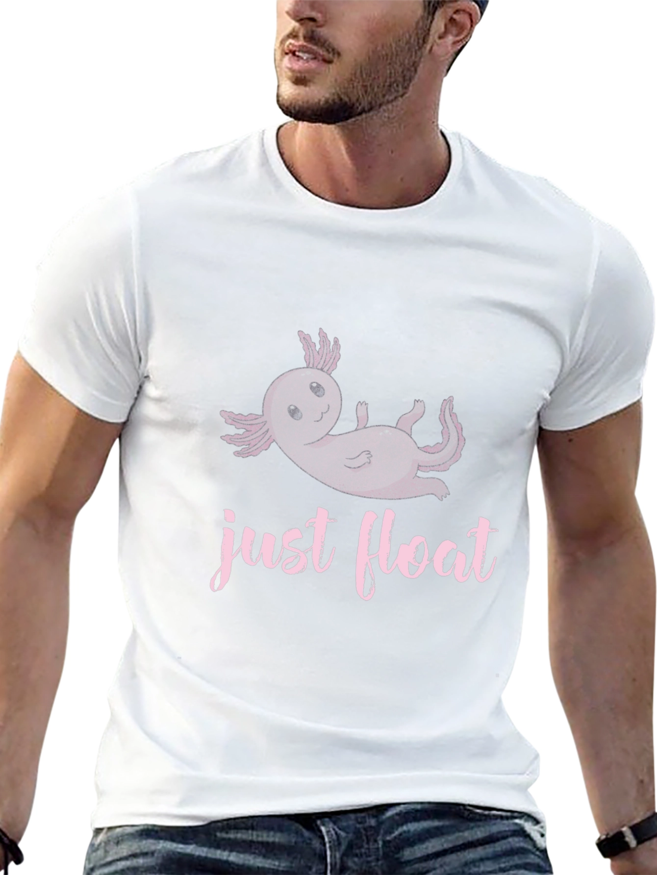 Just Float Axolotl Black T-Shirt