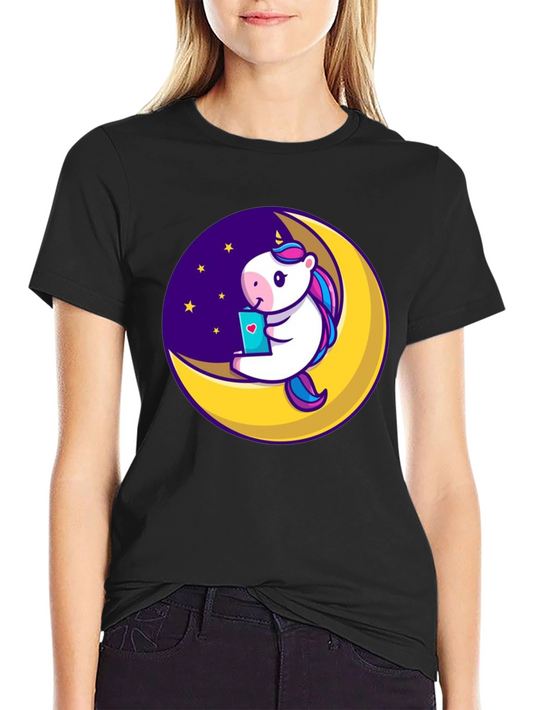 Unicorn Moon T-Shirt - Cute Cartoon Graphic Tee