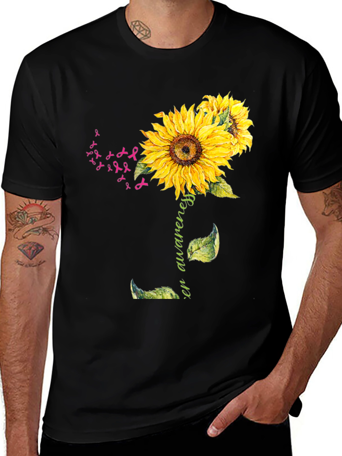 Sunflower Breast Cancer Awareness T-Shirt