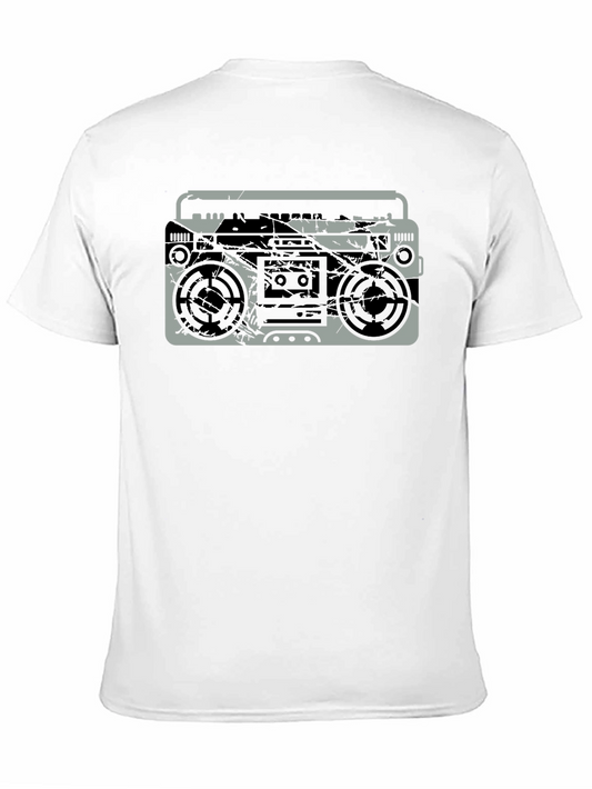 Vintage Boombox Graphic T-Shirt - Black