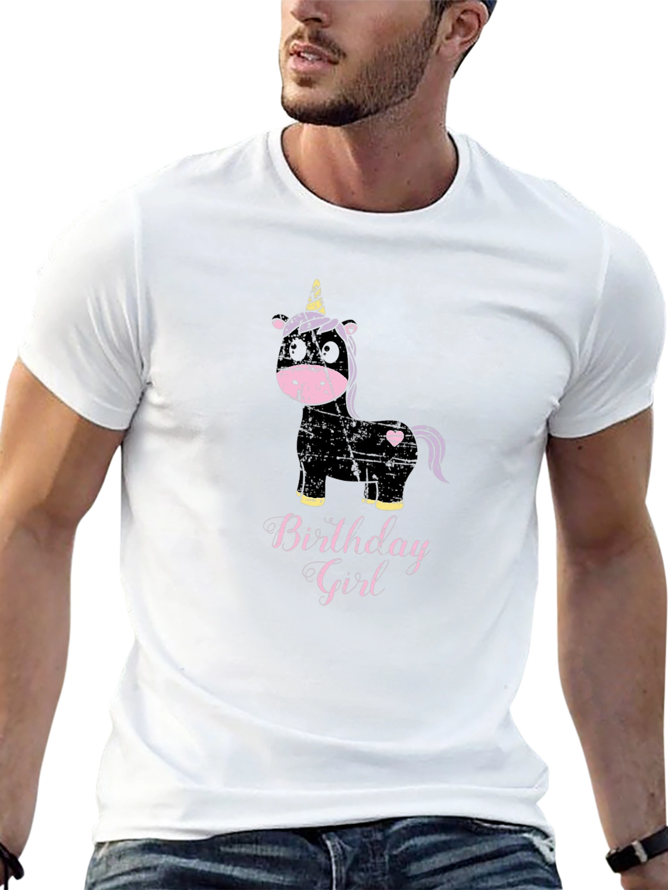 Birthday Girl Unicorn T-Shirt - Black