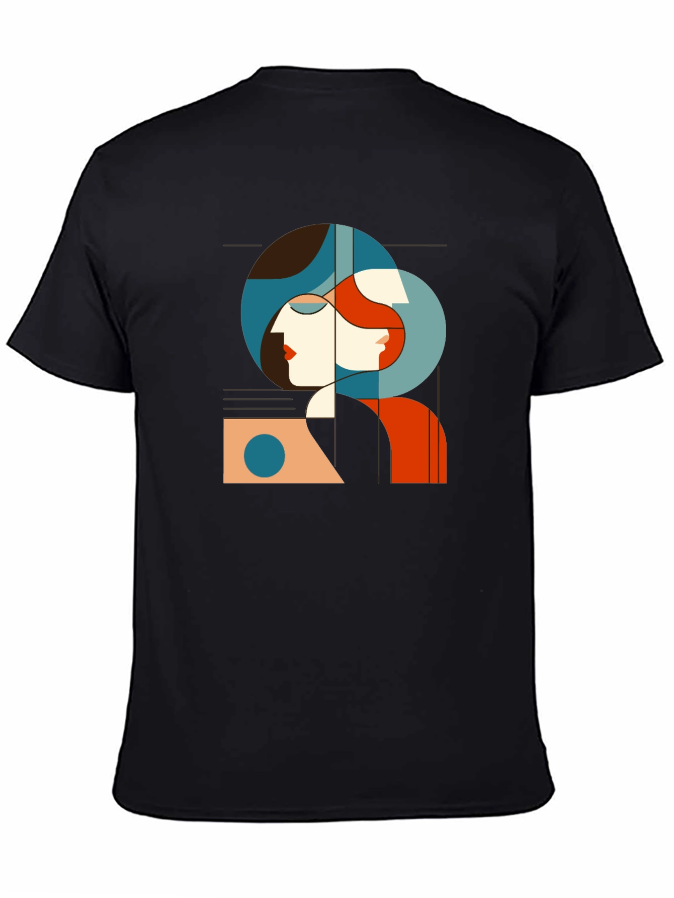 Abstract Woman Graphic Tee - Unisex Black T-Shirt