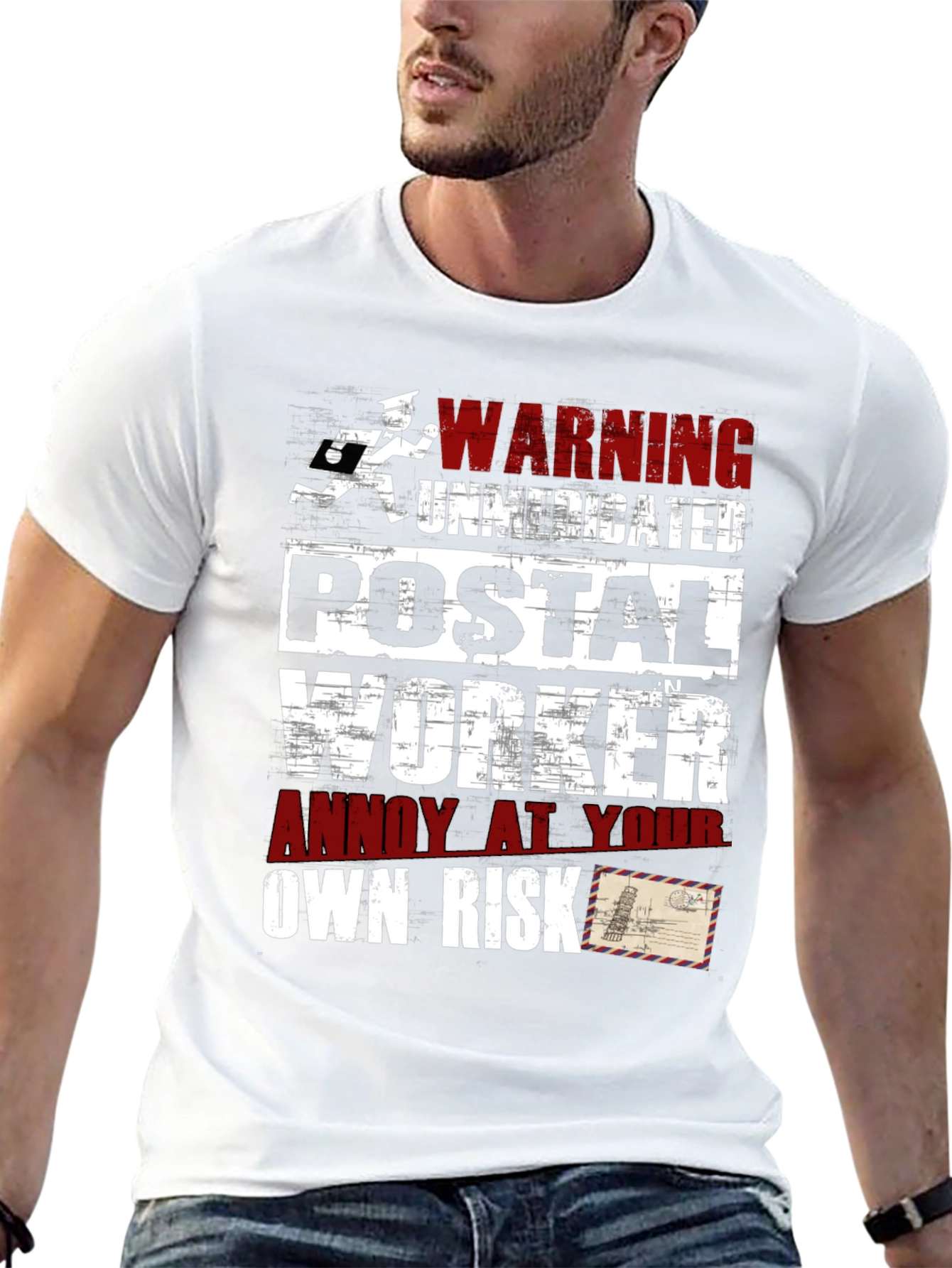 Warning Unmedicated Postal Worker Graphic Tee