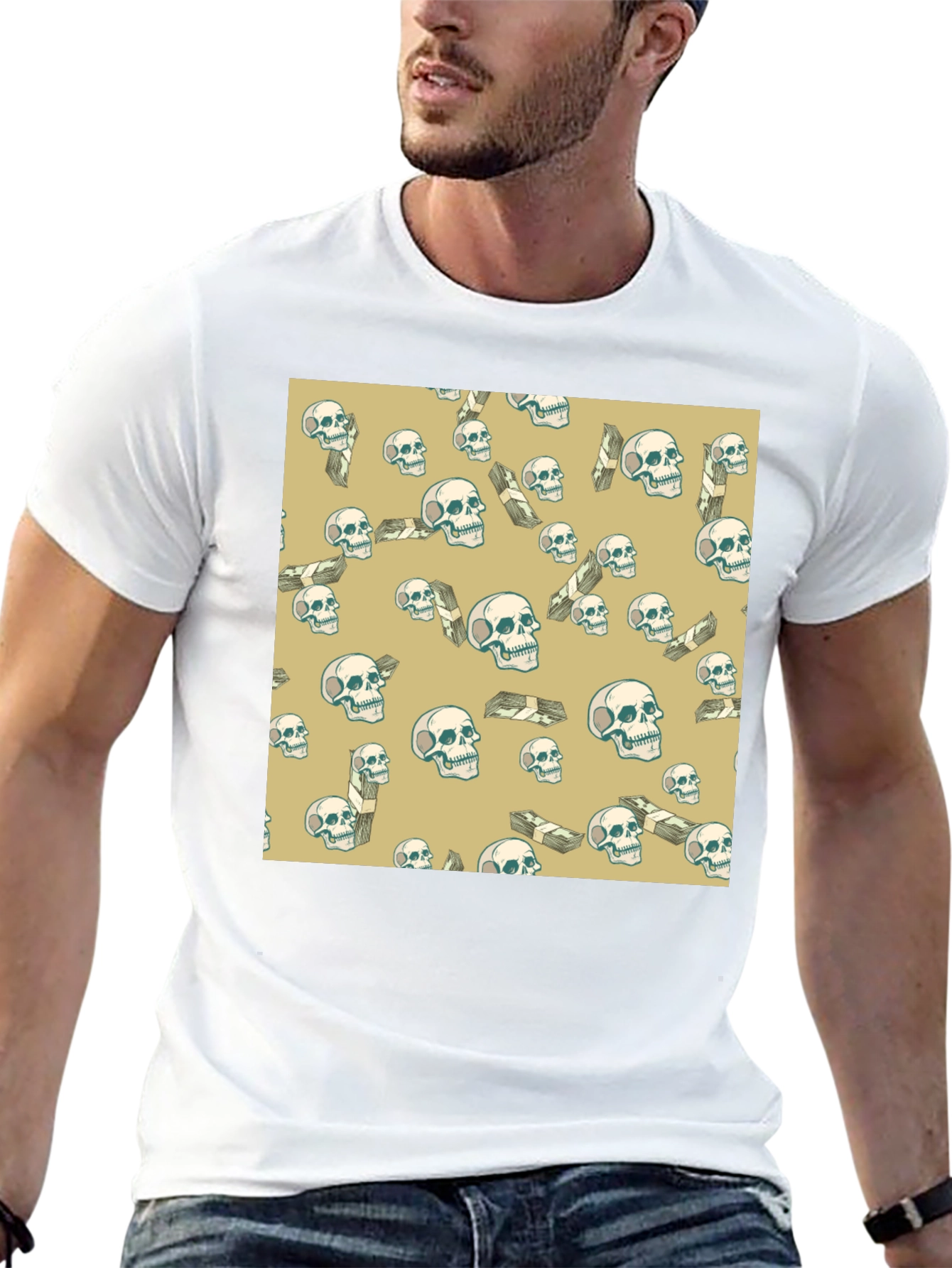 Skull & Money T-Shirt - Mens Graphic Tee