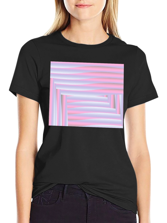 Abstract Pink and White T-Shirt
