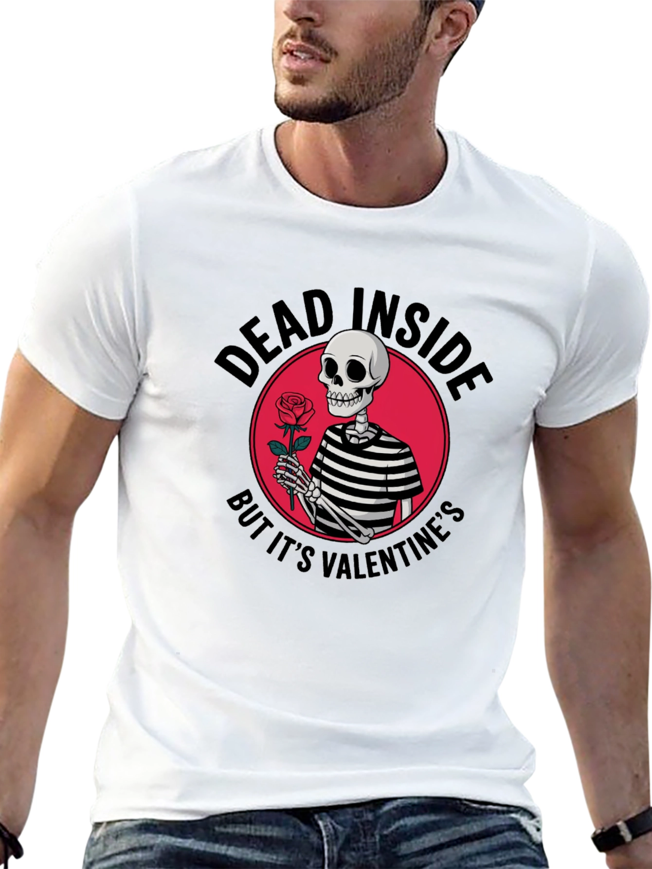 Dead Inside Valentines Day Skeleton T-Shirt