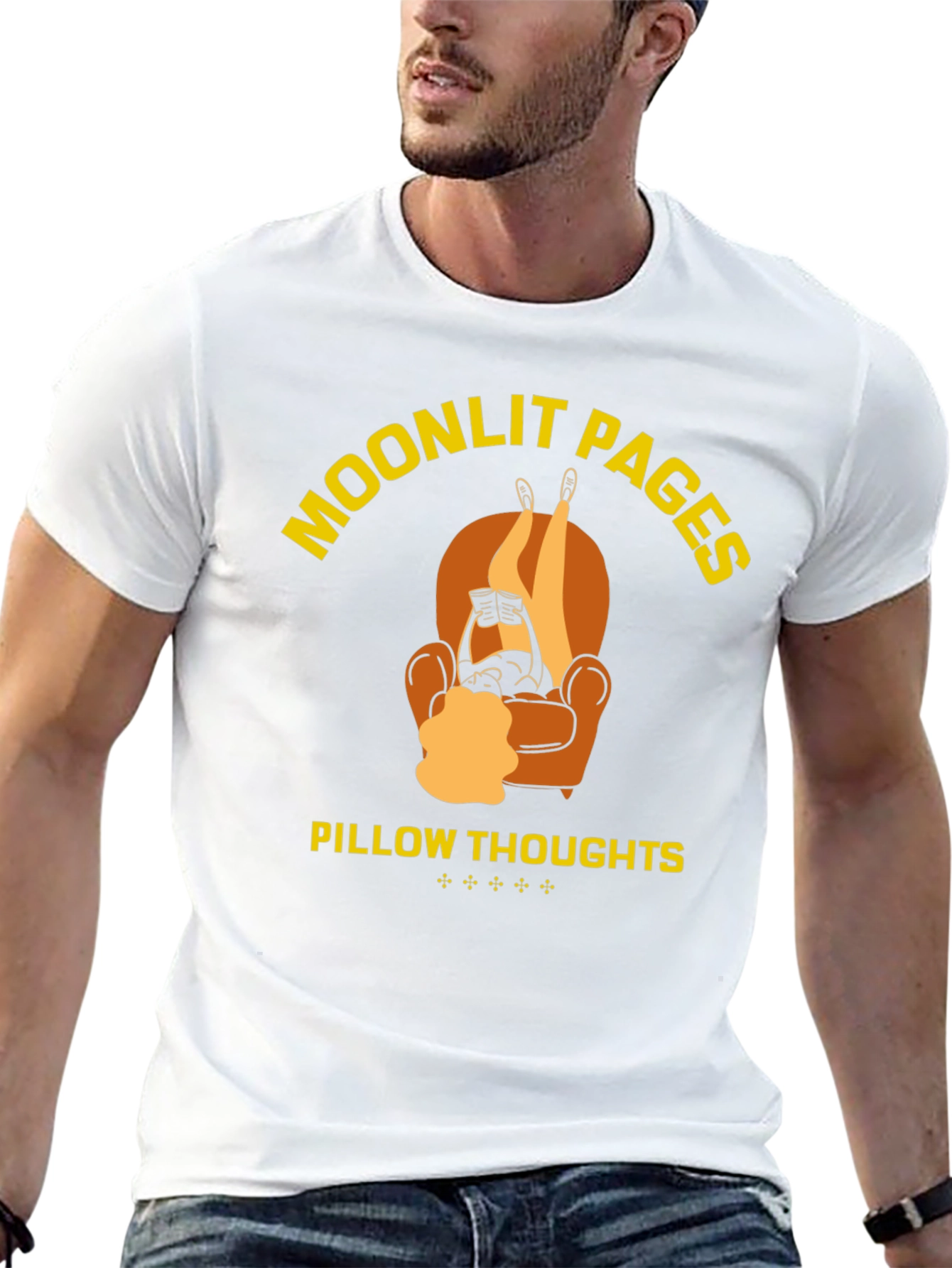 Moonlit Pages Pillow Thoughts Graphic T-Shirt