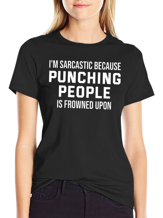 Sarcastic Punching People Funny Graphic T-Shirt