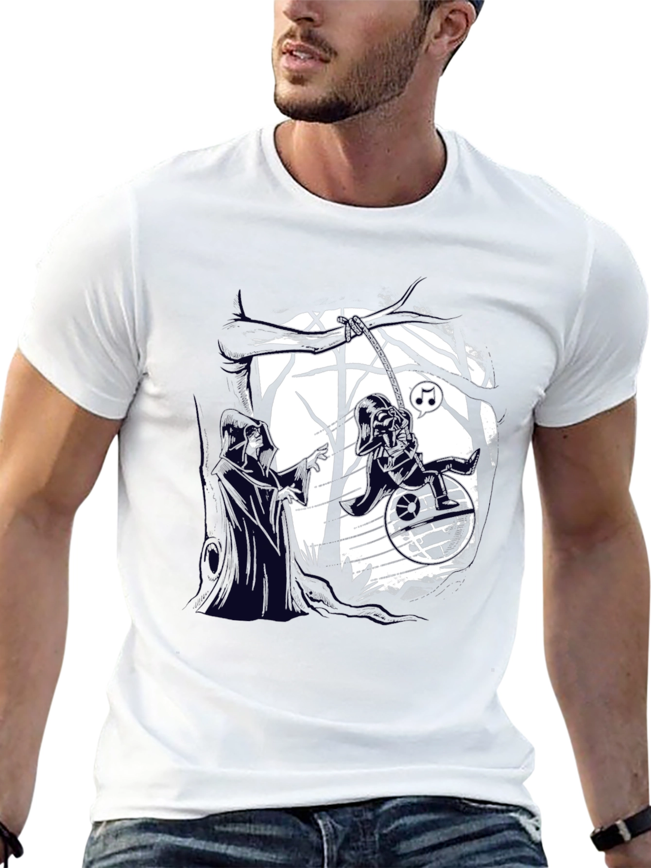 Darth Vader Wheelchair Funny Black T-Shirt