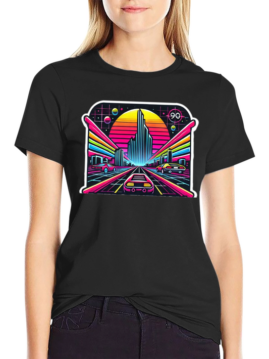 Retro 90s Cityscape T-Shirt - Vaporwave Aesthetic