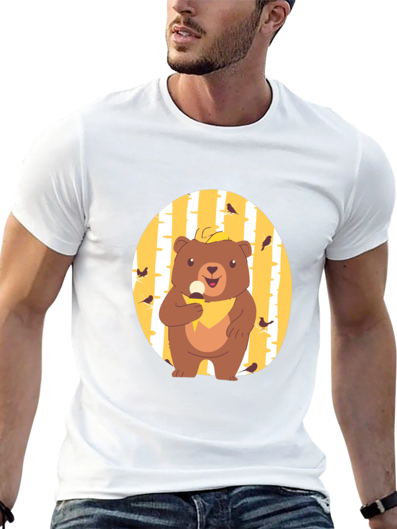 Bear Eating Ice Cream Graphic Tee