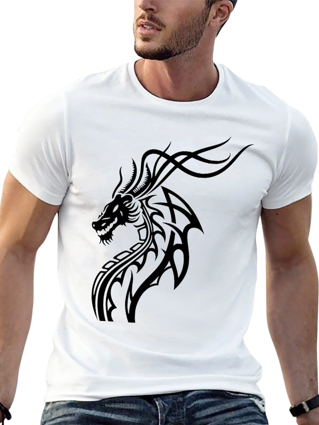 Black Dragon Graphic Tee - Mens Fashion