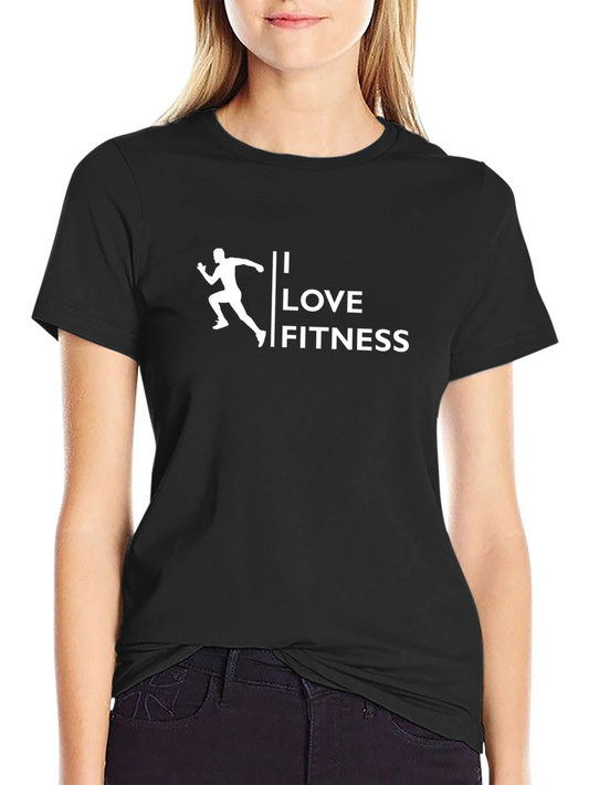 I Love Fitness Black Graphic Tee