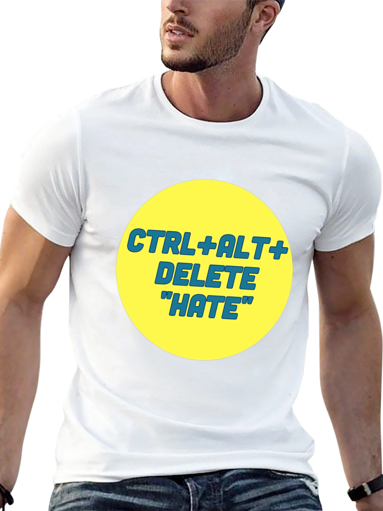 Ctrl+Alt+Delete Hate T-Shirt: Motivational Graphic Tee