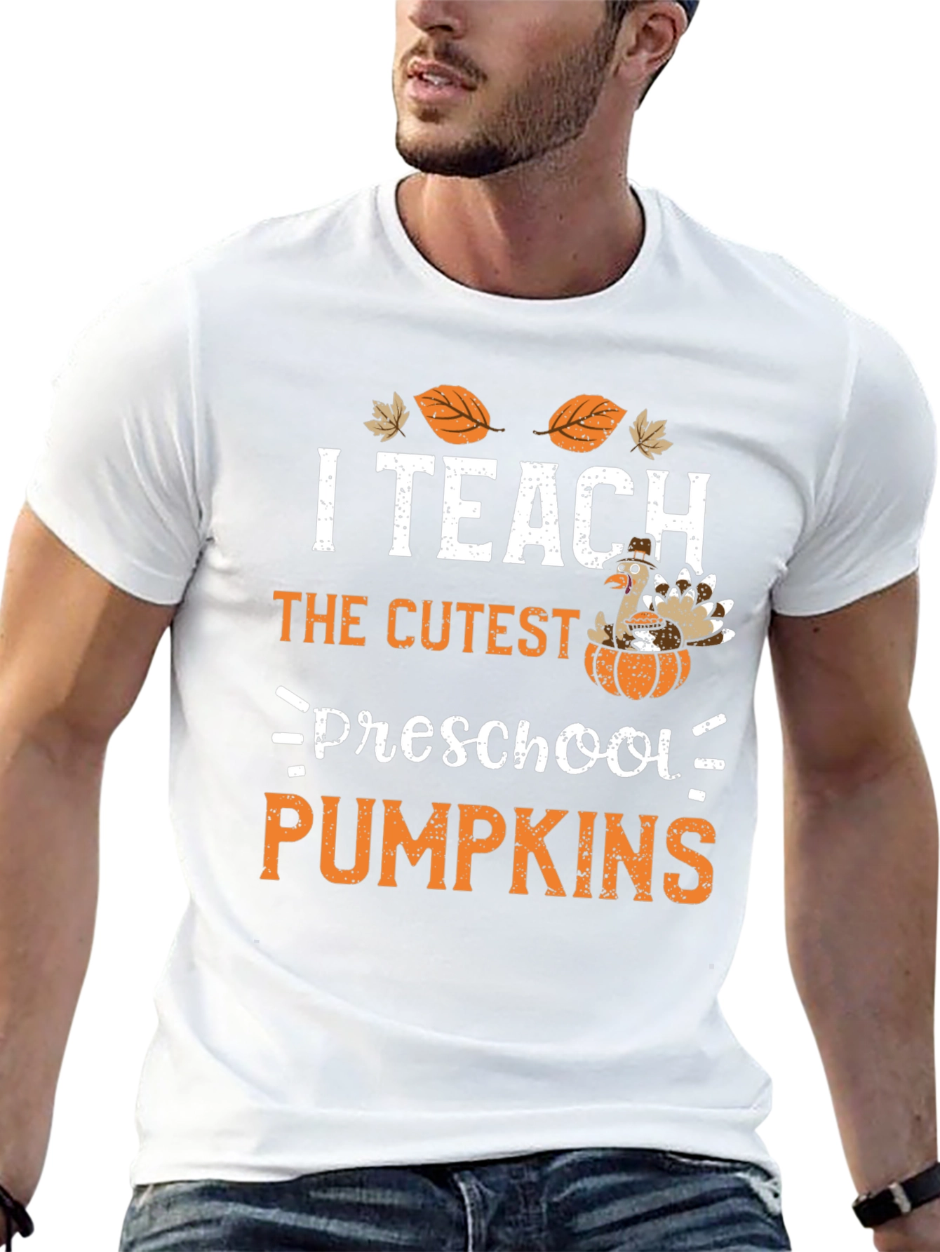 I Teach Preschool Pumpkins Thanksgiving T-Shirt