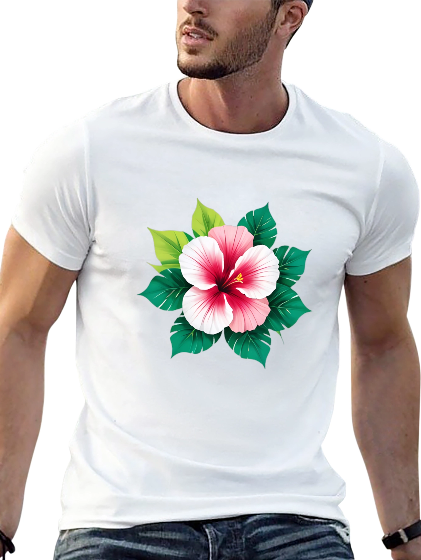 Hibiscus Flower Graphic T-Shirt