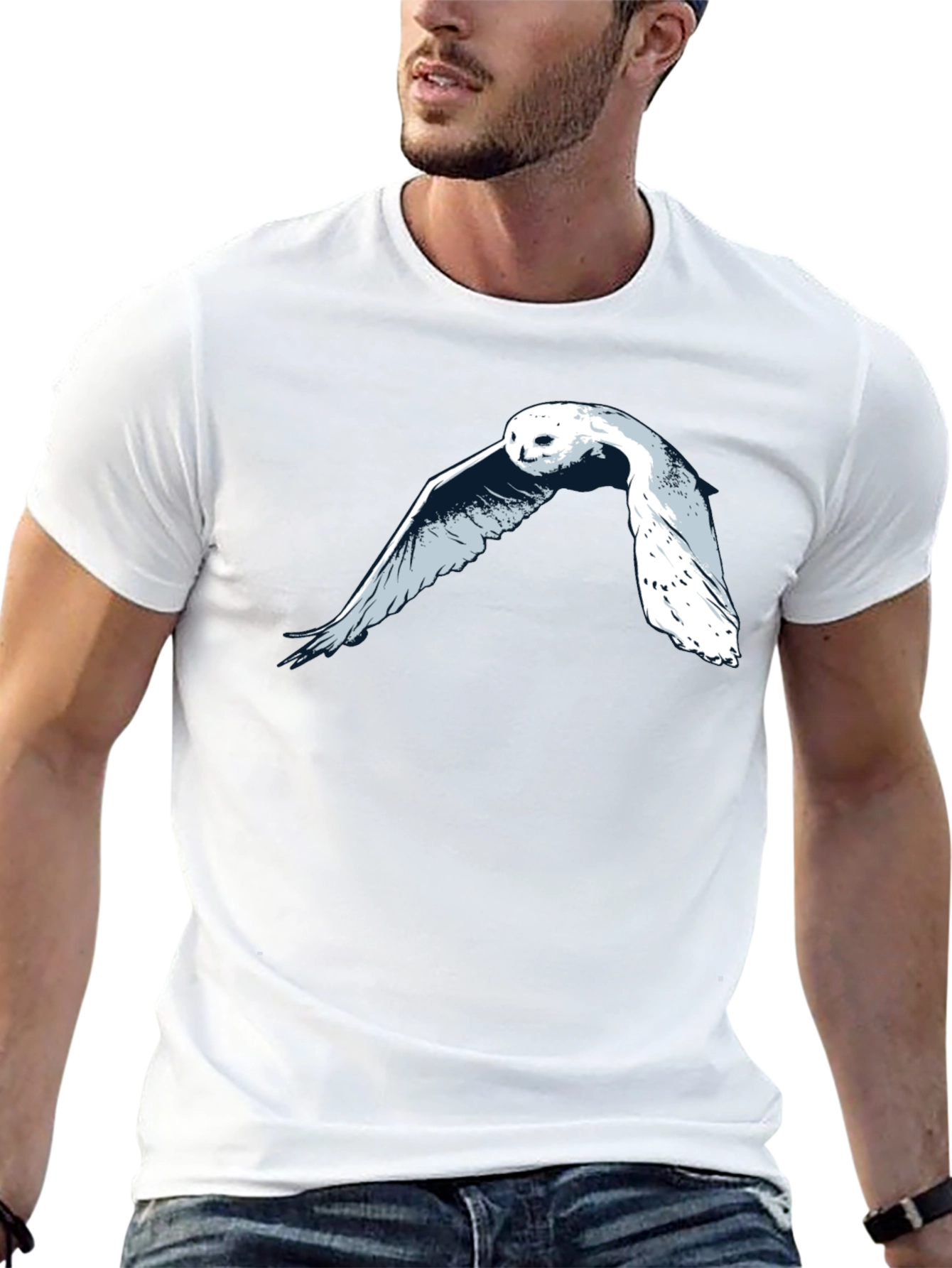 Owl Graphic T-Shirt - Black