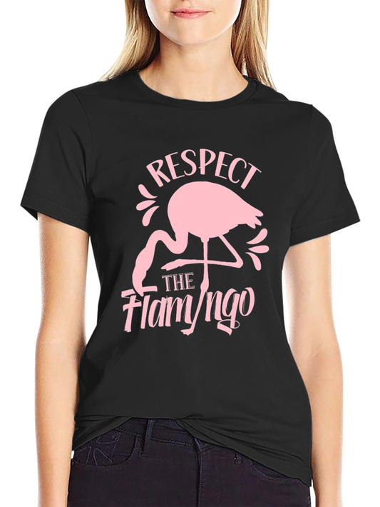Respect the Flamingo Black Graphic Tee