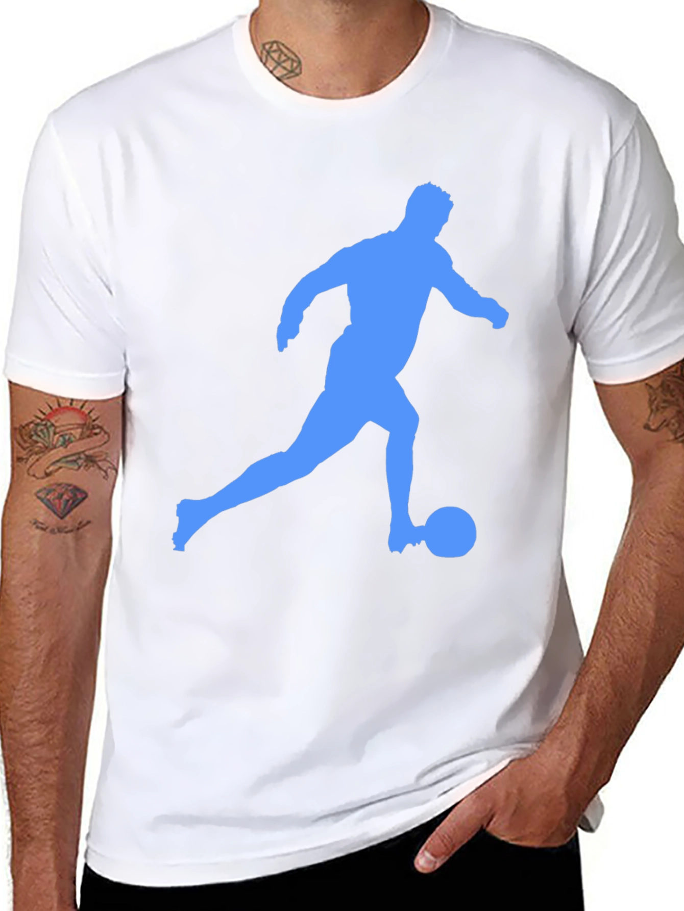 Soccer Player Graphic Tee - Black