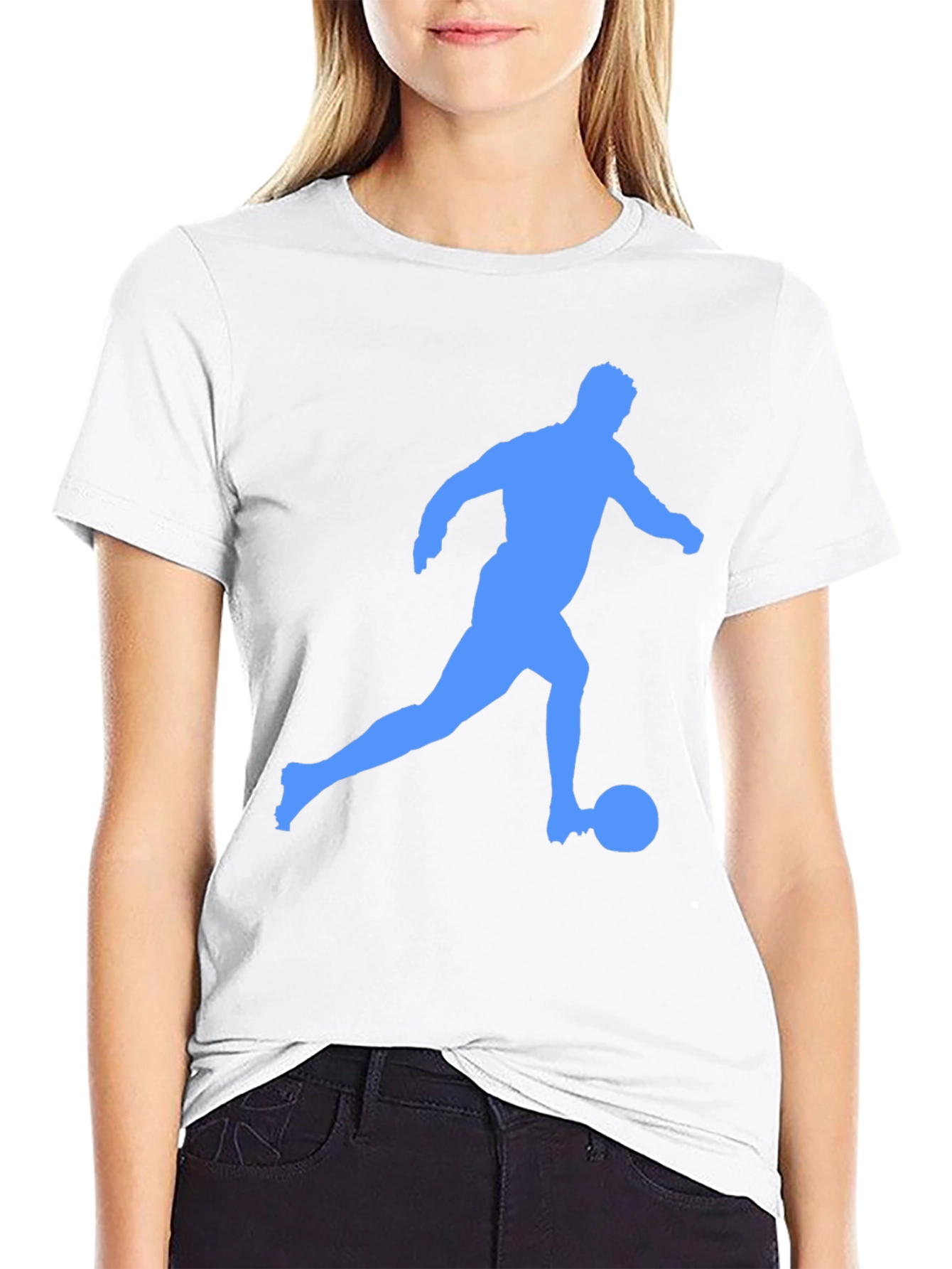Soccer Player Graphic Tee - Black