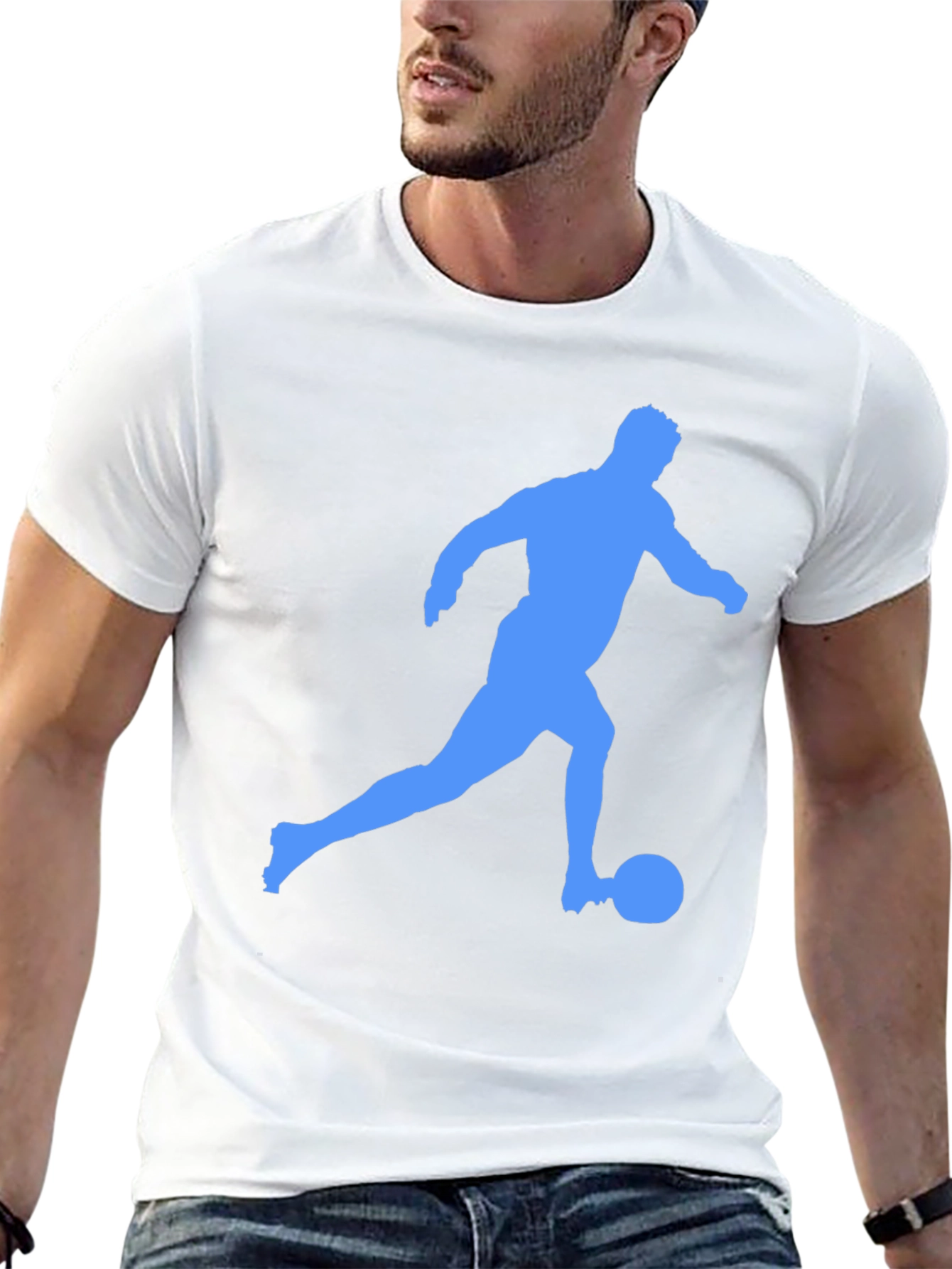 Soccer Player Graphic Tee - Black