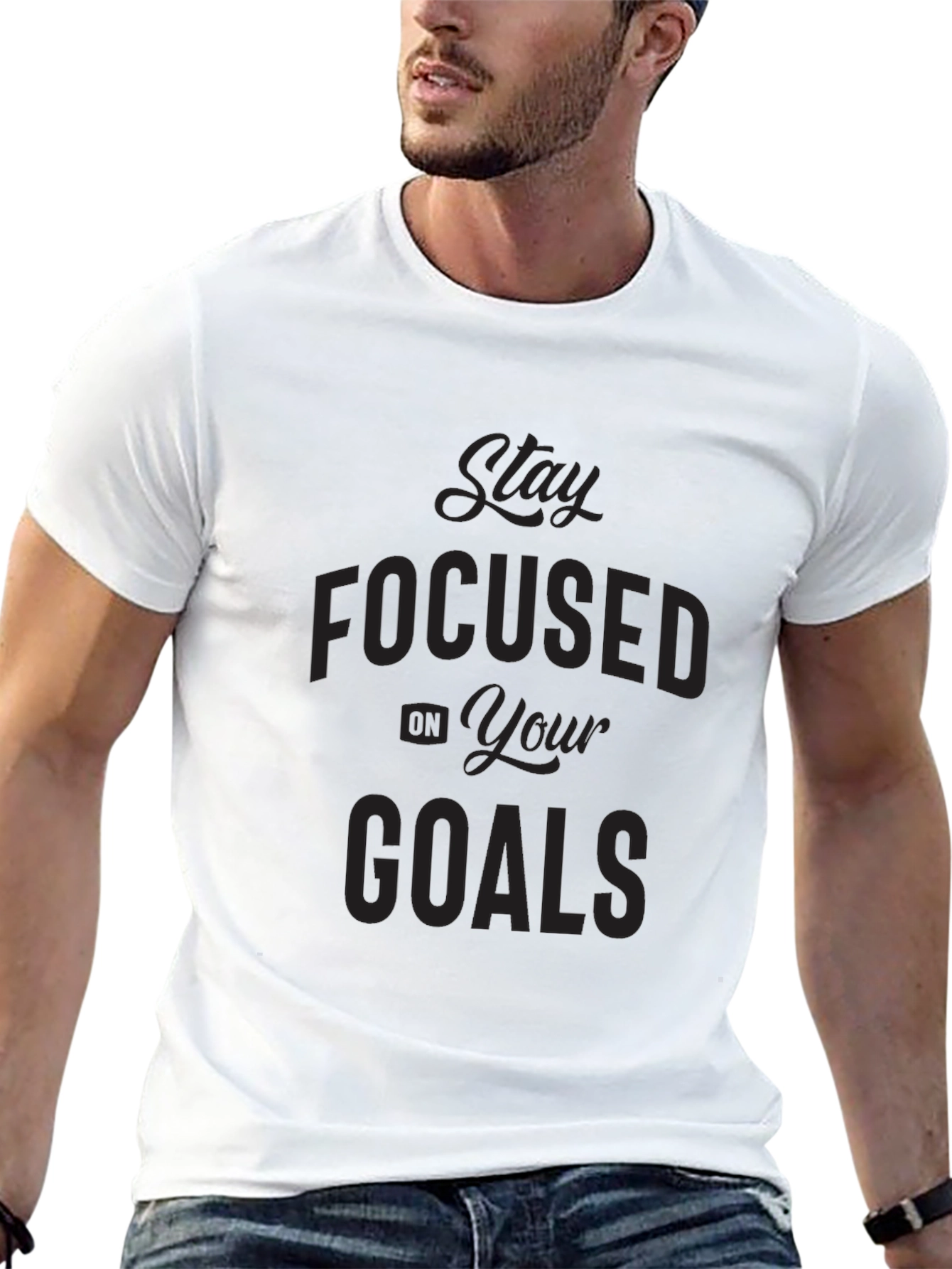 Stay Focused on Your Goals Black T-Shirt