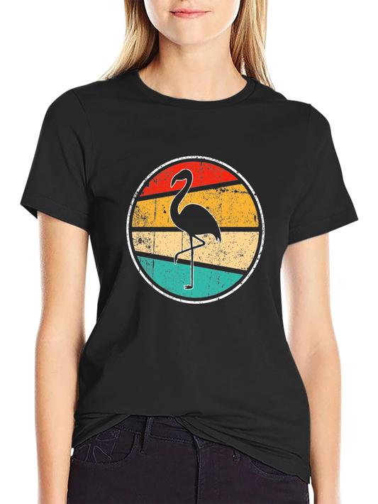 Retro Flamingo Graphic Tee - Vintage Style T-Shirt