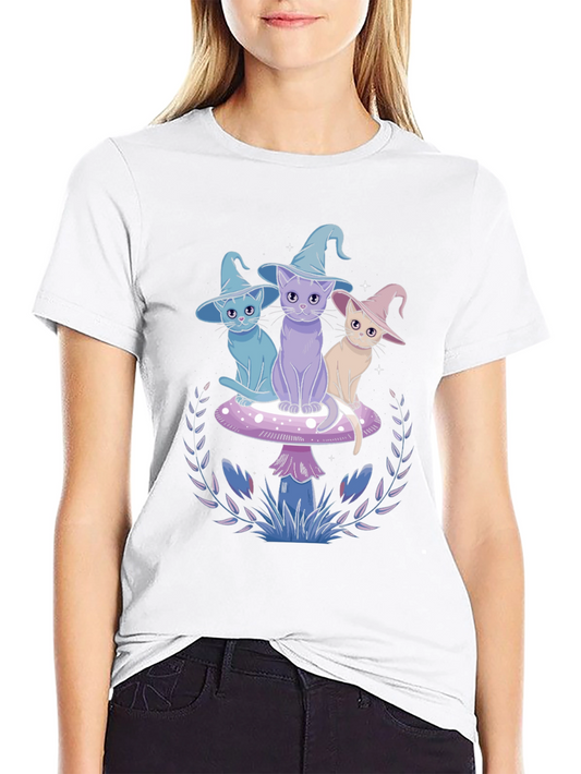 Whimsical Witch Cat T-Shirt