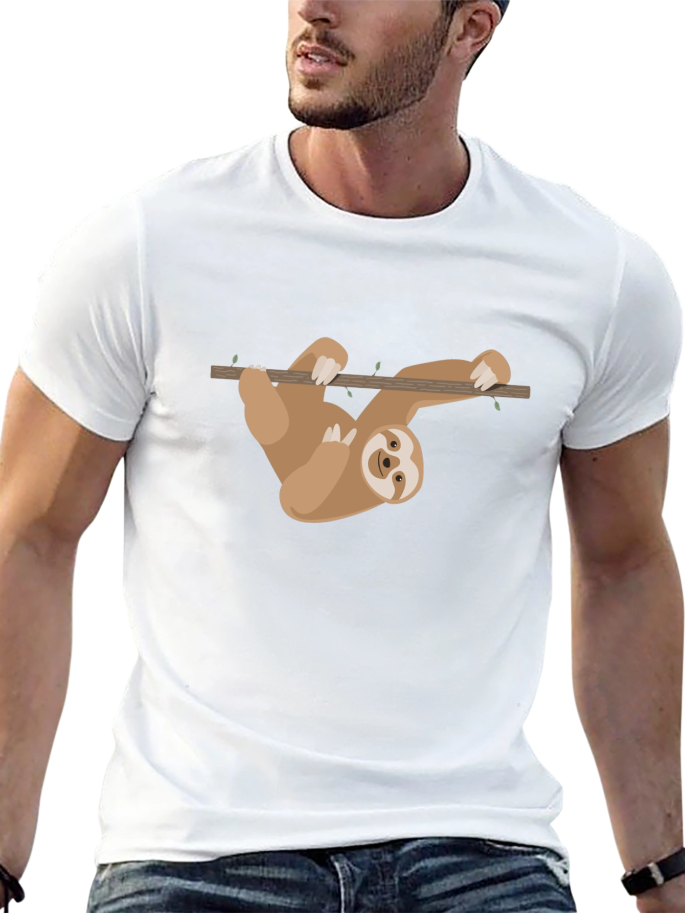 Sloth Hanging T-Shirt - Cute Cartoon Design